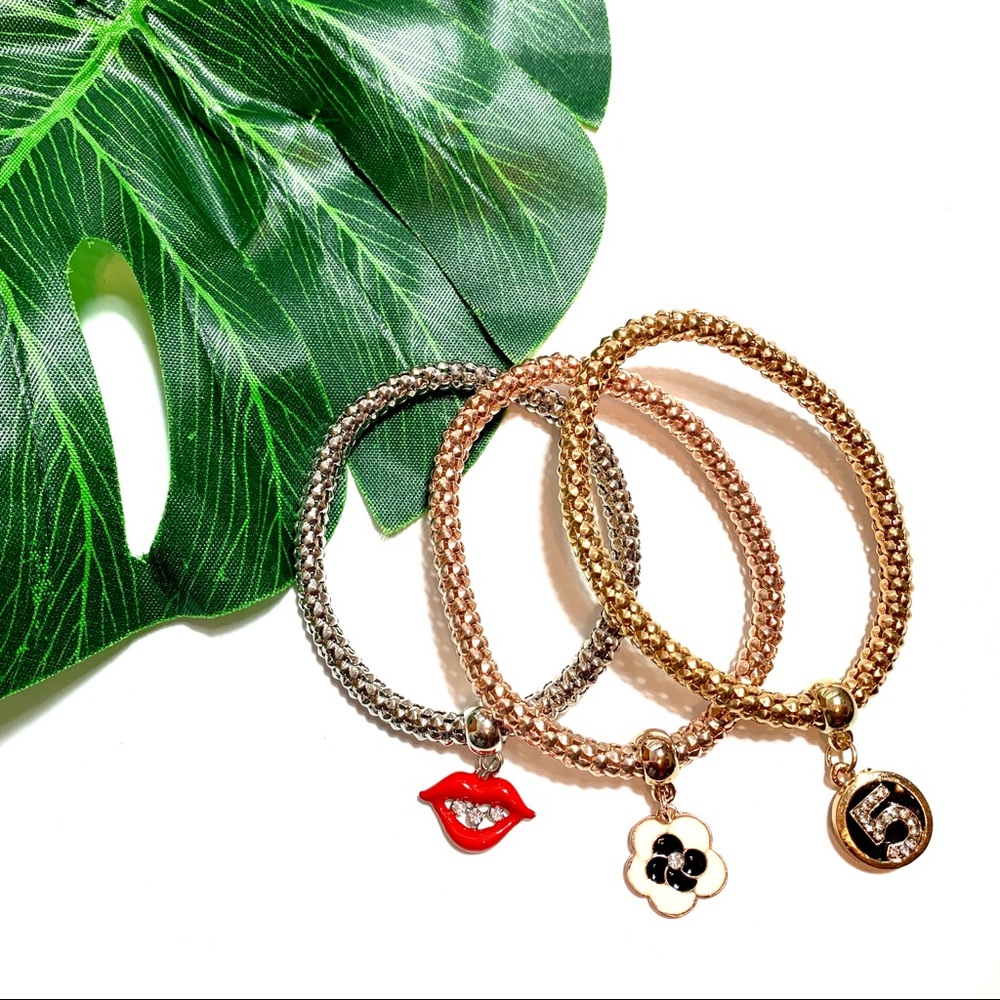 New shiny fashion chain bracelets 5 pack